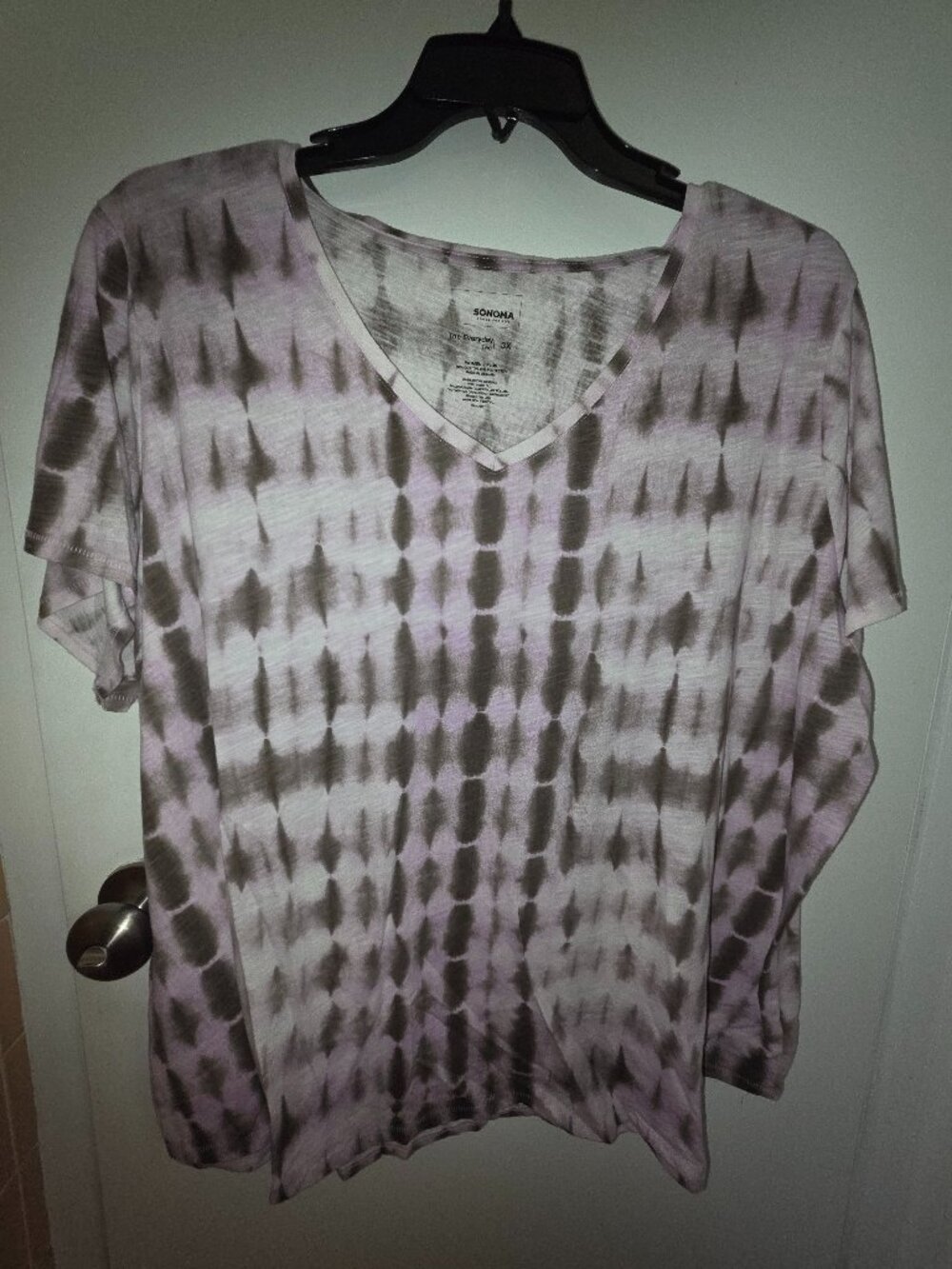 COMFY PINK & BROWN LIGHTWEIGHT WOMENS V-NECK T-SHIRT